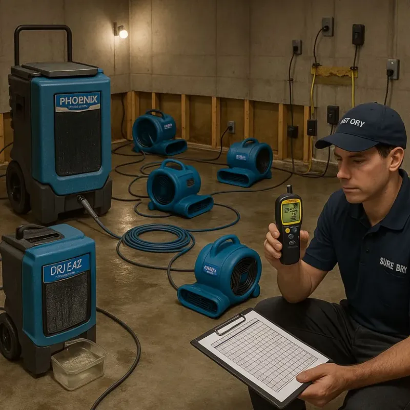 Structural Drying and Dehumidification process in Baxter, MN